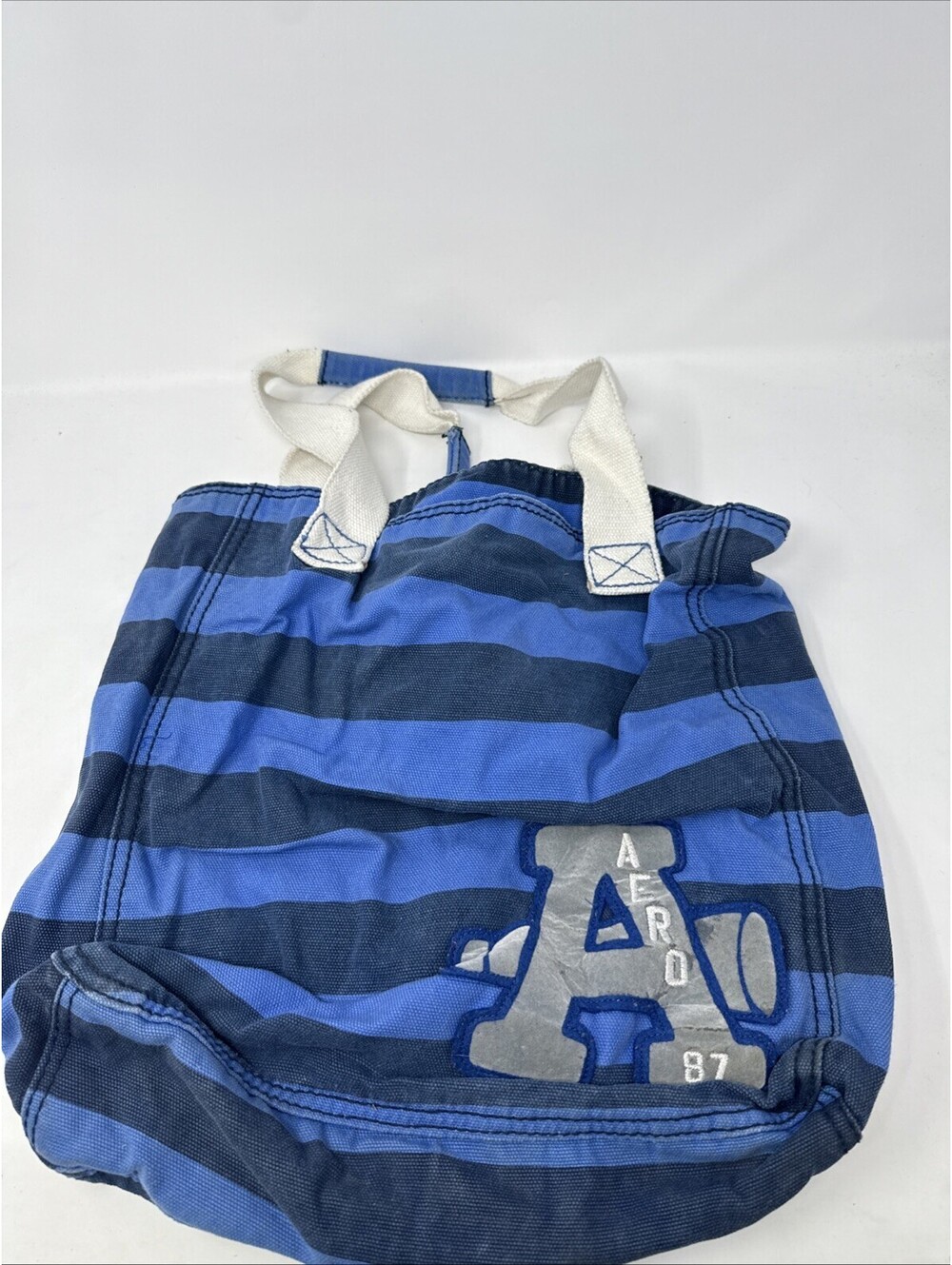 AeroBlue Striped Bag Tote School Bag Purse Carrier 87
